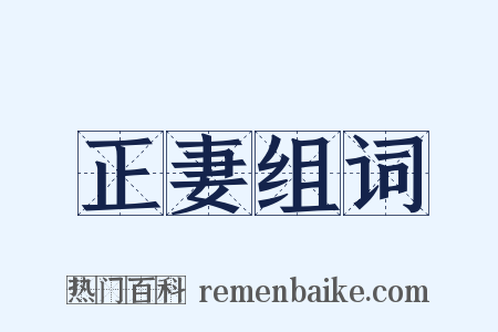 正妻组词是什么意思的图片